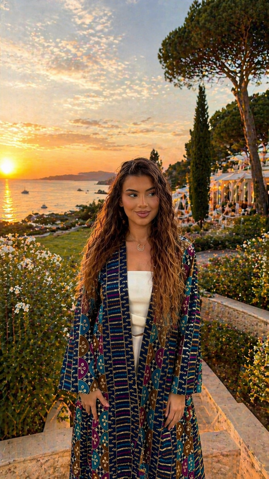 Bleu Pailleté - KIMONO LAYANA
