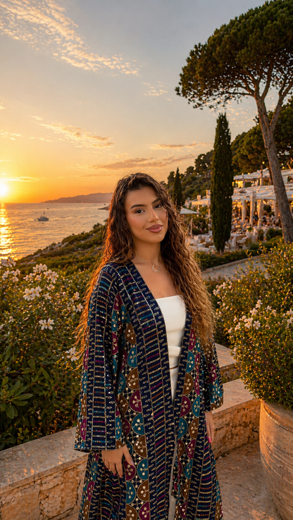 Bleu Pailleté  - KIMONO LAYANA