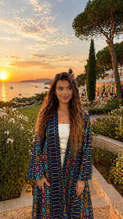 Bleu Pailleté  - KIMONO LAYANA